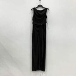 NWT Womens Black Draped Front Cowl Neck Sleeveless Maxi Dress Size 8T