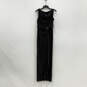 NWT Womens Black Draped Front Cowl Neck Sleeveless Maxi Dress Size 8T image number 1