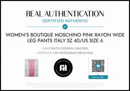 Moschino Boutique Women's Pink Rayon Wide Leg Pants Size 6 NWT w/COA alternative image