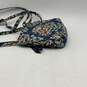 Vera Bradley Womens Blue Floral Adjustable Strap Zipper Crossbody Bag Purse image number 3