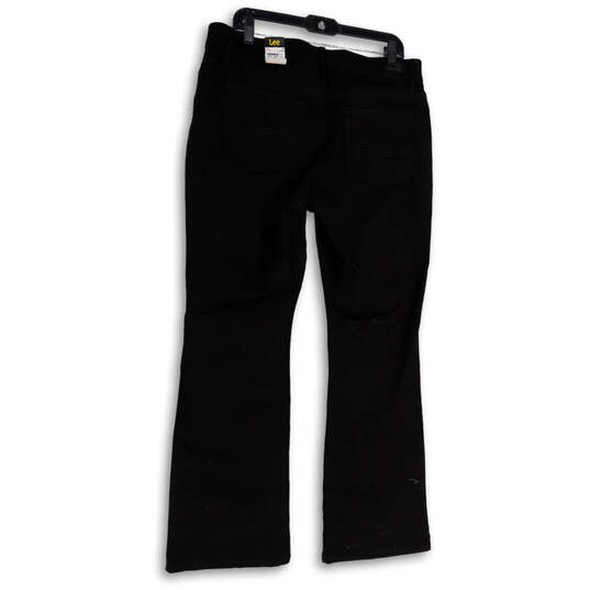 NWT Womens Black Denim Regular Fit Pockets Dark Wash Bootcut Jeans Size 16 image number 2