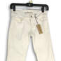 NWT Womens White Light Wash 5-Pocket Design Flared Leg Jeans Size 22 image number 3