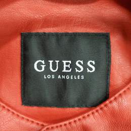 Guess Women Red Faux Leather Jacket M