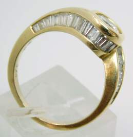 Stunning 14K Yellow Gold 1.79 CTTW Diamond Brilliant & Baguette Bypass Ring 6.1g alternative image