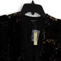 NWT Womens Black Brown Floral Front Knot Long Sleeve Blouse Top Size XS image number 3