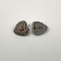 Designer Betsey Johnson Silver-Tone Crystal Heart Shaped Stud Earrings image number 2