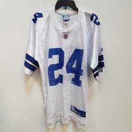 Mens White Blue Dallas Cowboys Marion Barber #24 Football-NFL Jersey Size M
