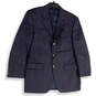 Mens Blue Notch Lapel Pockets Single Breasted Three Button Blazer Size 38R image number 1