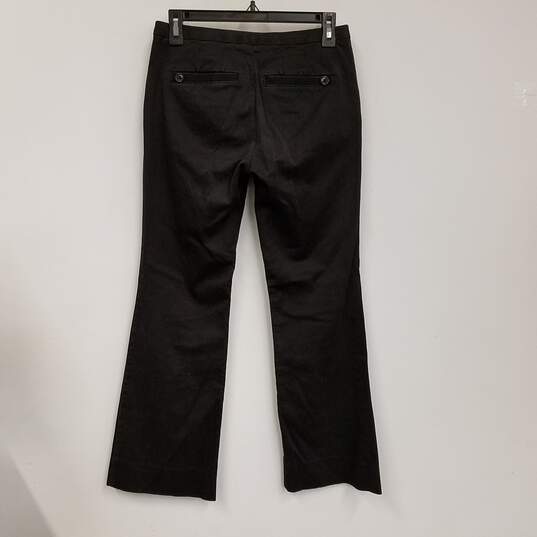 Womens Black Pockets Flat Front Wide-Leg Formal Dress Pants Size 2 image number 2
