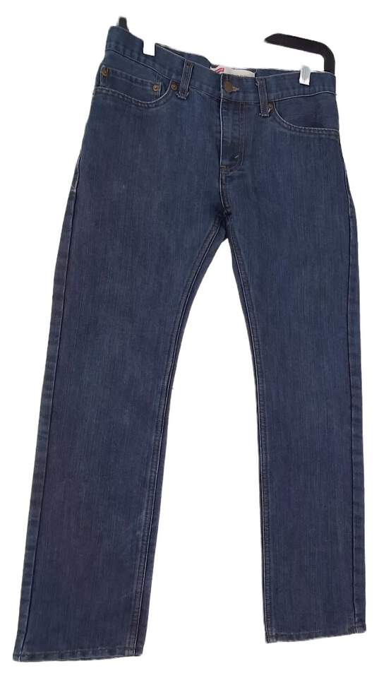 Womens Blue Stretch Medium Wash Denim Straight Leg Jeans Size 16 Reg image number 1