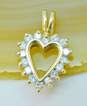 Romantic 14K Yellow Gold Diamond Accent Open Heart Pendant 1.3g image number 4
