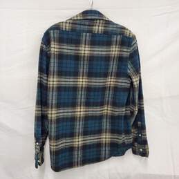 Taylor Stitch MN's 100% Organic Cotton Green & Brown Plaid Long Sleeve Shirt size 40 alternative image