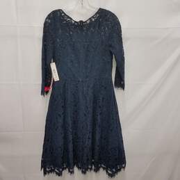 NWT Eliza J. WM's Midnight Blue Lace & Satin Midi Dress Size 10 alternative image