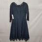 NWT Eliza J. WM's Midnight Blue Lace & Satin Midi Dress Size 10 image number 2