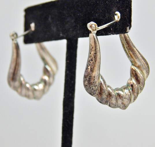 Sterling Silver Rice Pearl Necklaces & Shrimp Hoop Earrings 228.6g image number 4