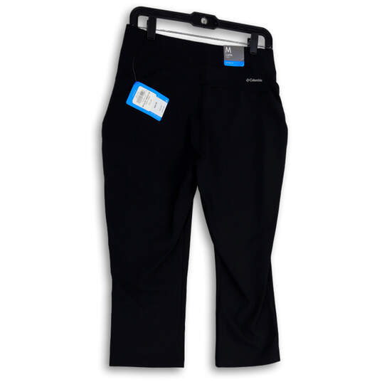 NWT Womens Black Elastic Waist Flat Front Active Fit Capri Pants Size M image number 2