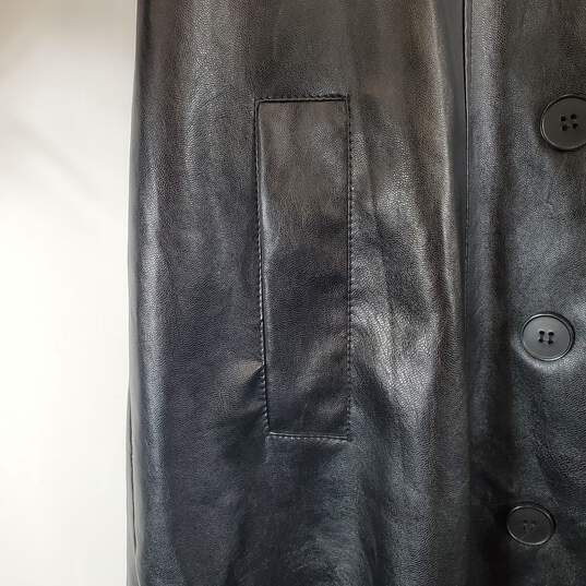 Nasty Gal Women's Long Black Leather Jacket SZ 4 image number 5