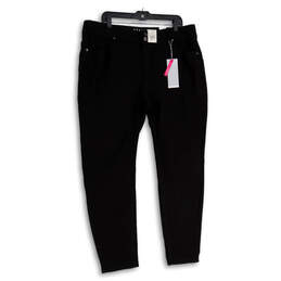 NWT Womens Black Dark Wash Pockets Stretch Denim Skinny Leg Jeans Size 20