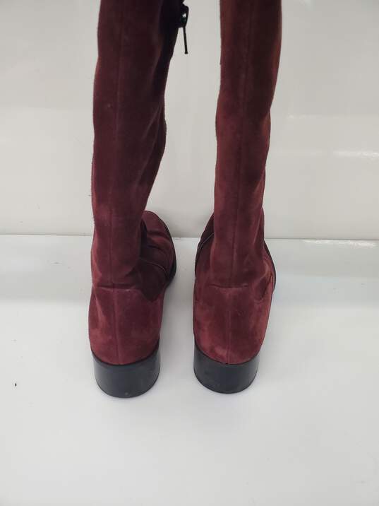 Women Born Cricket Abrielle Burgundy Vino Calf Suede Boots Size-8 image number 5