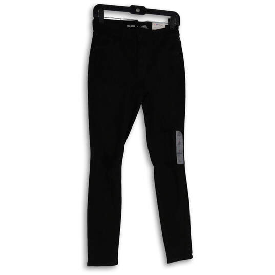 Womens Black Denim Dark Wash High-Rise Rockstar Super Skinny Jeans Size 2 image number 1