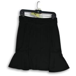 NWT Womens Black Stretch Flat Front Elastic Waist Pull-On A-Line Skirt Sz S alternative image