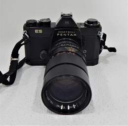 Asahi Honeywell Pentax ES 35mm Film Camera w/ Lens Converter & 135mm Lens
