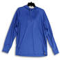 Mens Blue Thumb Hole Long Sleeve Hooded Pullover T-Shirt Size Medium image number 1