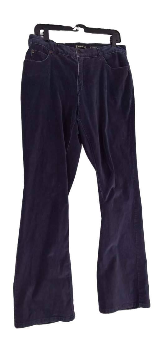 Womens Blue Cotton Regular Fit Pockets Denim Bootcut Jeans Size 10 image number 1