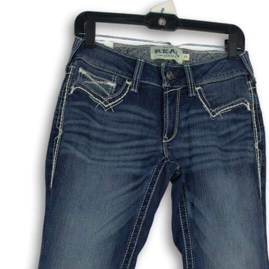 NWT Womens Blue Denim Medium Wash Mid Rise Bootcut Leg Jeans Size 27R image number 3