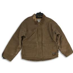 Timberland Mens Pro Series Brown Flap Pocket Long Sleeve Full Zip Jacket Size L