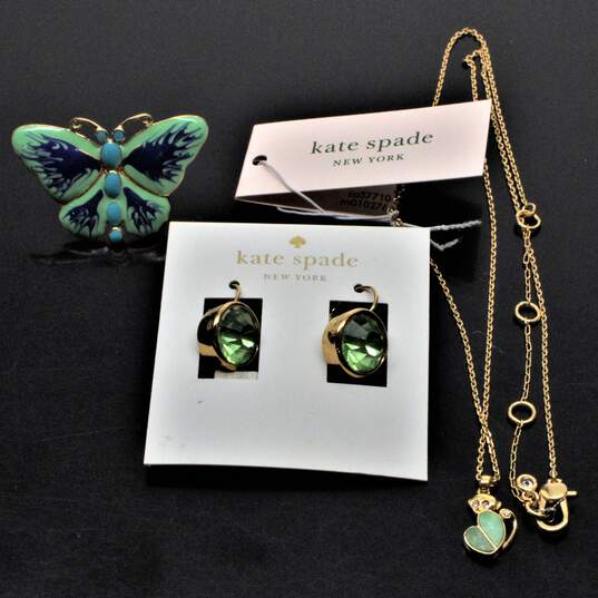 Buy the Kate Spade Gold-Tone Animal Theme Jewelry Necklace, Ring, & Earrings  Bundle | GoodwillFinds
