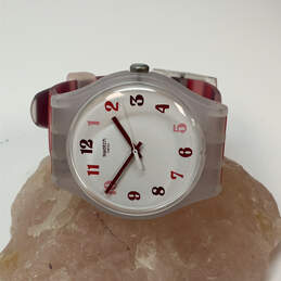 Designer Swatch Swiss White Round Dial Adjustable Analog Wristwatch