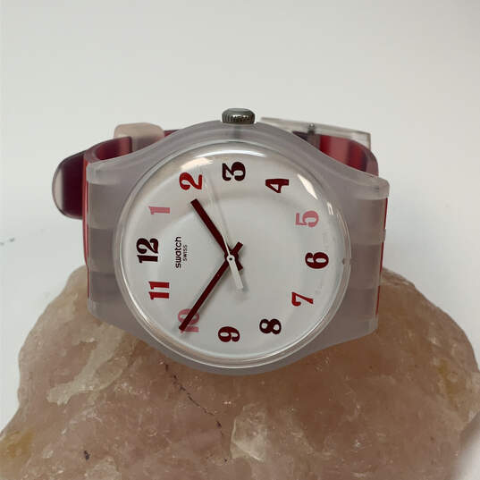 Designer Swatch Swiss White Round Dial Adjustable Analog Wristwatch image number 1