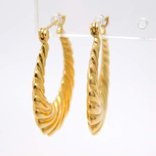 Elegant Shrimp Hoop Earrings 2.4g image number 2