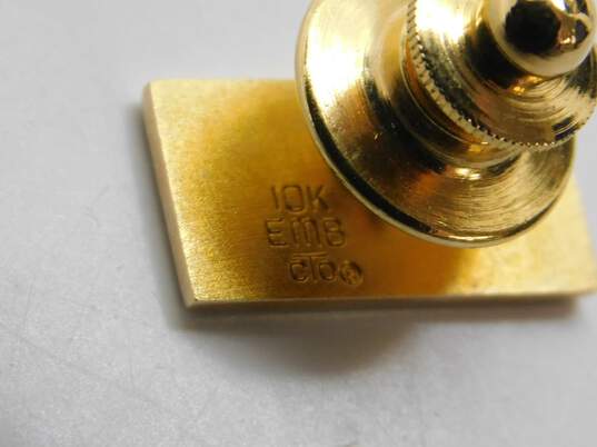 10K Gold Norfolk Southern Black Enamel Rectangle Service Pin 1.7g image number 5