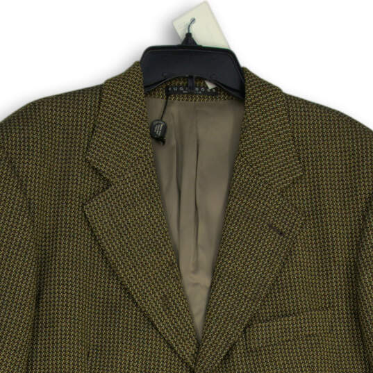Mens Multicolor Notch Lapel Single Breasted Three Button Blazer Size 42 image number 3