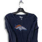 Womens Blue Rhinestone Denver Broncos Long Sleeve NFL T-Shirt Size Medium image number 3