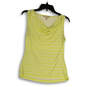 Womens Green White Chartreuse Print Scoop Neck Sleeveless Tank Top Size XS image number 1