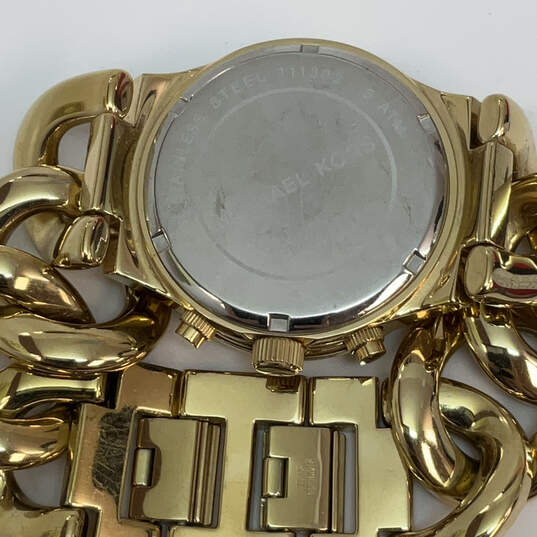 Designer Michael Kors MK-3131 Gold-Tone Link Chain Strap Analog Wristwatch image number 4