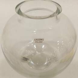 Polish Krosno Brand Clear Heavy Glass Vase