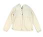 Womens Beige Pockets Long Sleeve Hooded Full Zip Jacket Size Small image number 2