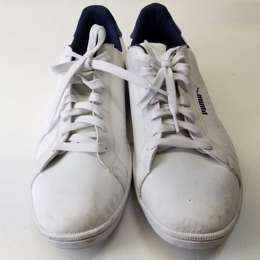 Puma Smash Perf C Men's Soft Comfort White/Navy Shoes Sz. 12 image number 5