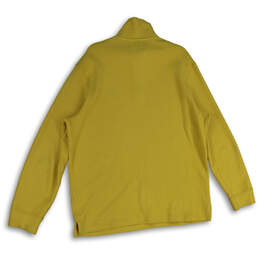 Mens Yellow Collared Quarter Zip Long Sleeve Pullover Sweater Size XL alternative image