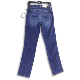 NWT Womens Blue Denim 5-Pocket Design Kimmie Straight Leg Jeans Size 28 alternative image