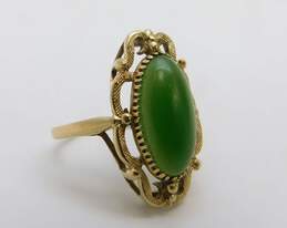 Vintage 10K Yellow Gold Nephrite Ring- For Repair 4.4g