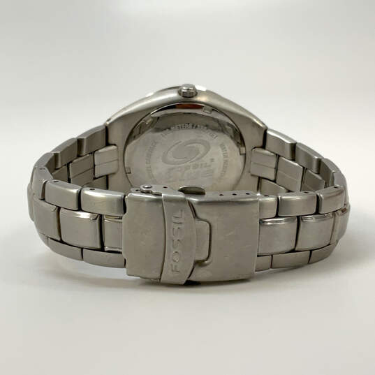 Designer Fossil Silver-Tone Blue Stainless Steel Analog Quartz Wristwatch image number 2