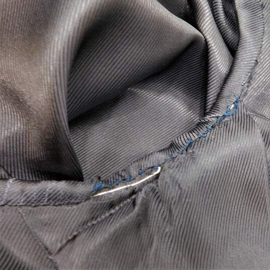 Melange Grey Pinstripe Wool Tailored Blazer Suit Jacket With COA image number 8