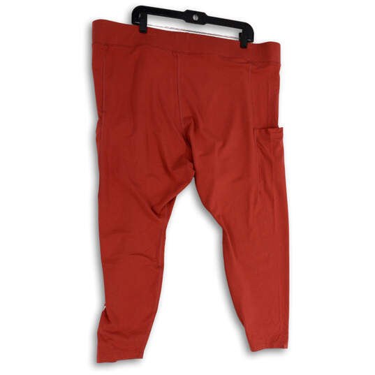 Womens Orange Air Elastic Waist Pull-On Activewear Capri Leggings Size 3X image number 2