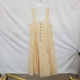 Madewell Ivory & Yellow Striped Cotton Sleeveless Maxi Dress WM Size 10 alternative image
