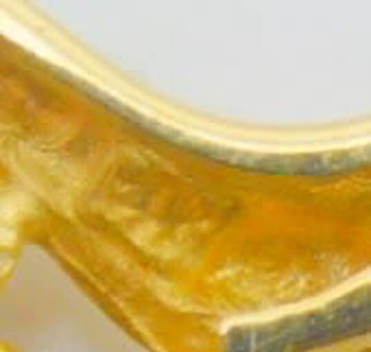 Elegant 14K Yellow Gold Oval Garnet 0.06 CTTW Diamond Earrings 3.8g image number 5